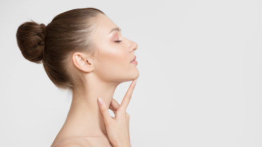 Close-up of woman’s face highlighting facelift rejuvenation results